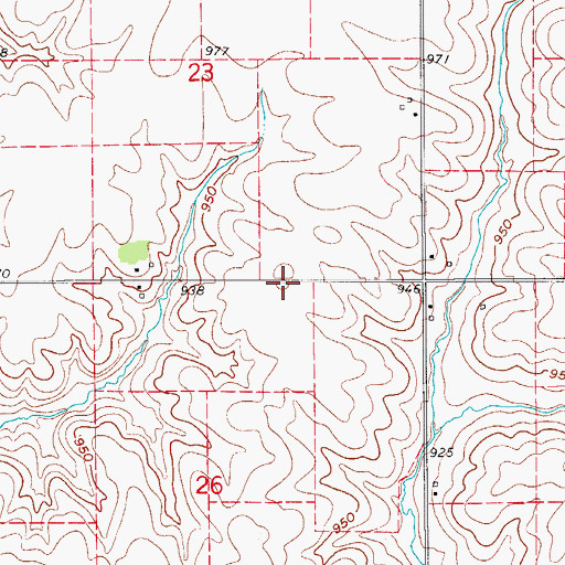 Topographic Map of Reedsville Post Office (historical), IA