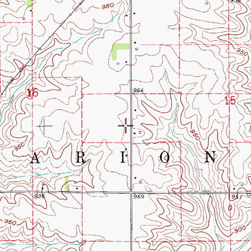Topographic Map of Gowanda Post Office (historical), IA