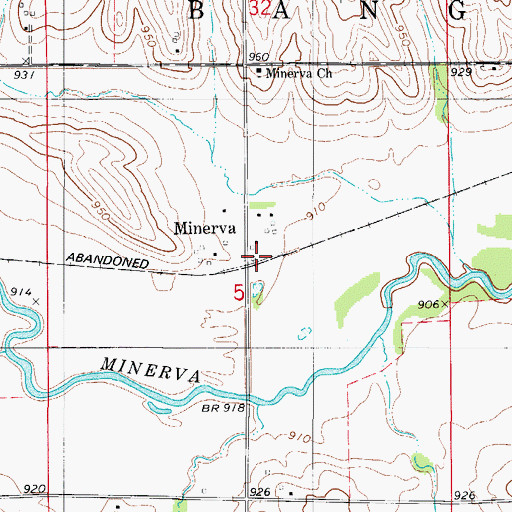 Topographic Map of Minerva (historical), IA
