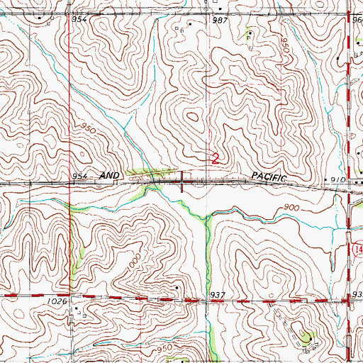 Topographic Map of Dunbar Post Office (historical), IA