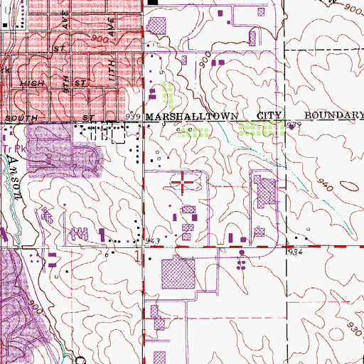 Topographic Map of Marshalltown Speedway, IA