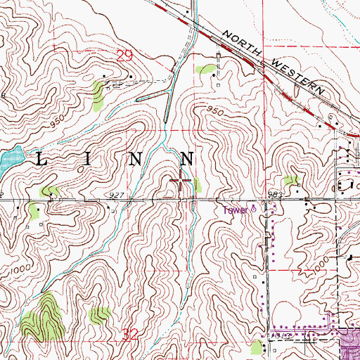 Topographic Map of Grimes Conservation Farm, IA