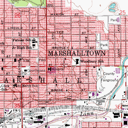 Topographic Map of Eye Care Associates, IA