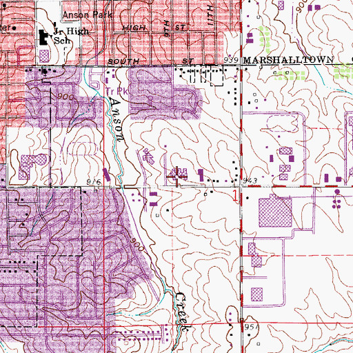 Topographic Map of Grandview Heights, IA