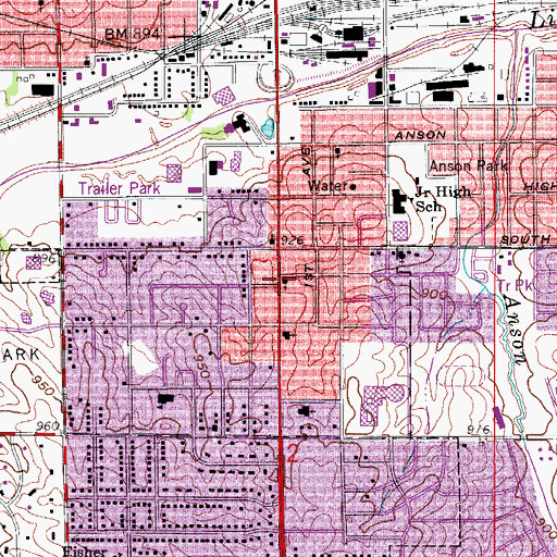 Topographic Map of Center Street Baptist Church, IA