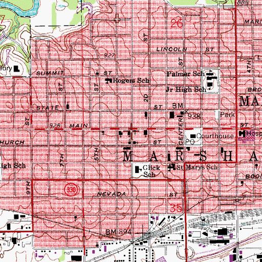 Topographic Map of Vinyard Christian Church, IA