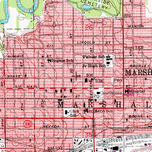 Topographic Map of Salvation Army Citadel, IA