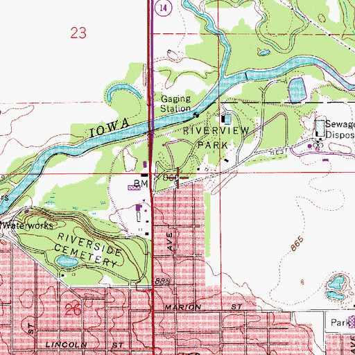 Topographic Map of First United Church of Christ, IA