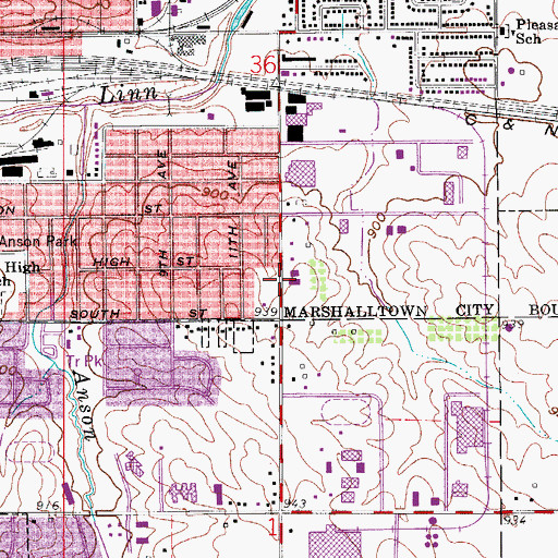 Topographic Map of Calvary Baptist Church, IA