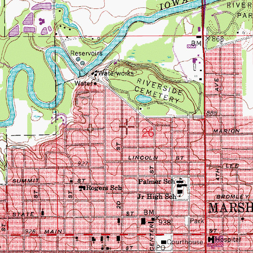 Topographic Map of Faith Assembly of God Church, IA