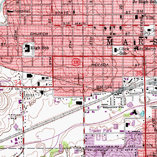 Topographic Map of Morrow United Methodist Church, IA