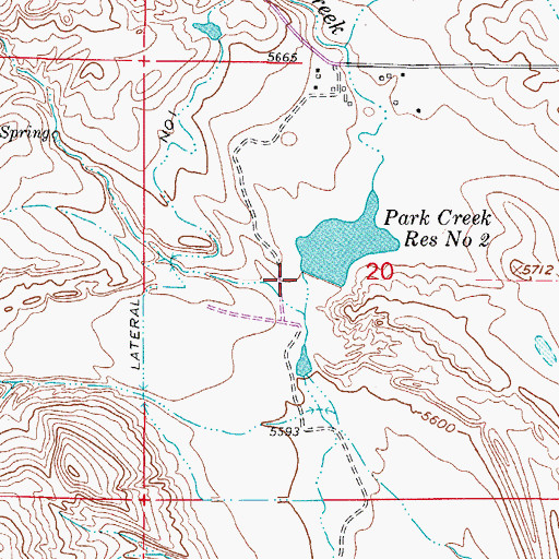 Topographic Map of Park Creek Number 2 Dam, CO
