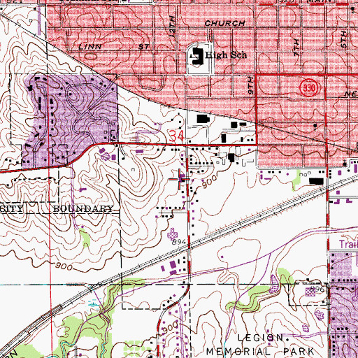 Topographic Map of The Church of Jesus Christ of Latter Day Saints, IA