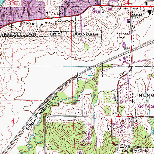 Topographic Map of Morris Park, IA