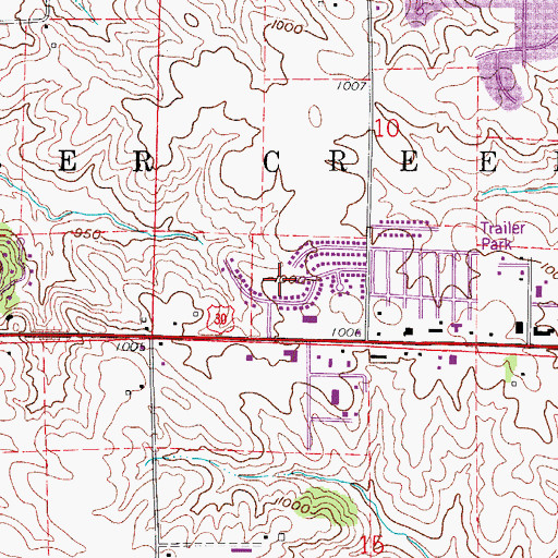 Topographic Map of Jaycees Park, IA