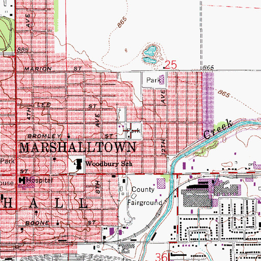 Topographic Map of French Park, IA