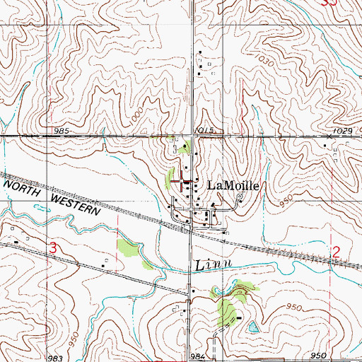 Topographic Map of Lamoille Congregational Church, IA