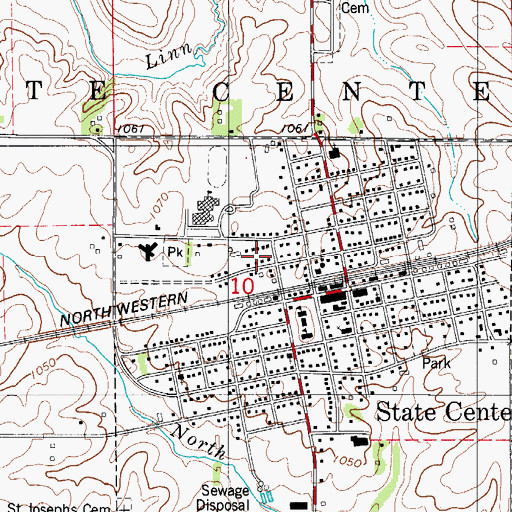Topographic Map of Gutekunst Public Library, IA