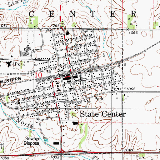 Topographic Map of United Methodist Church, IA