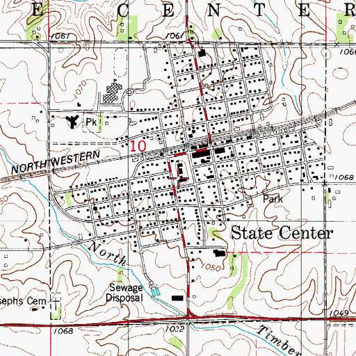 Topographic Map of West Marshall Elementary School, IA