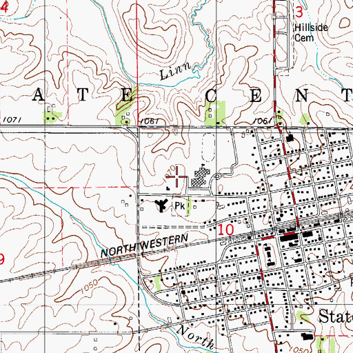 Topographic Map of West Marshall Middle School, IA