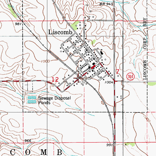 Topographic Map of Mid-Iowa Co-op Elevator, IA