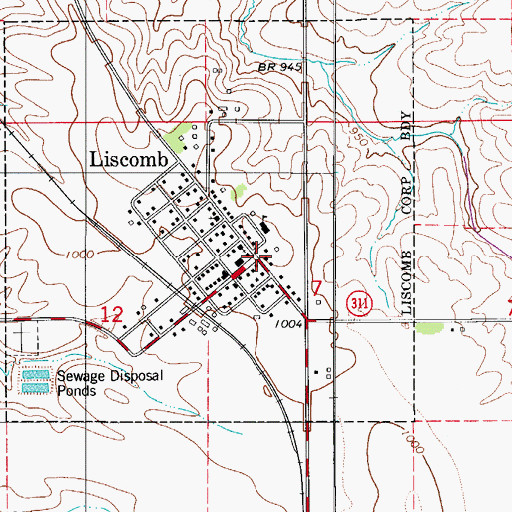 Topographic Map of Liscomb Church of Christ, IA
