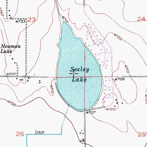 Topographic Map of Seeley Lake Dam, CO