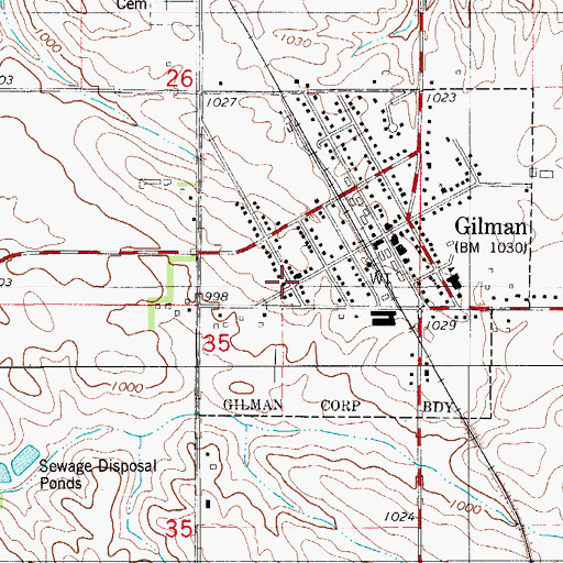 Topographic Map of Gilman Community Church, IA