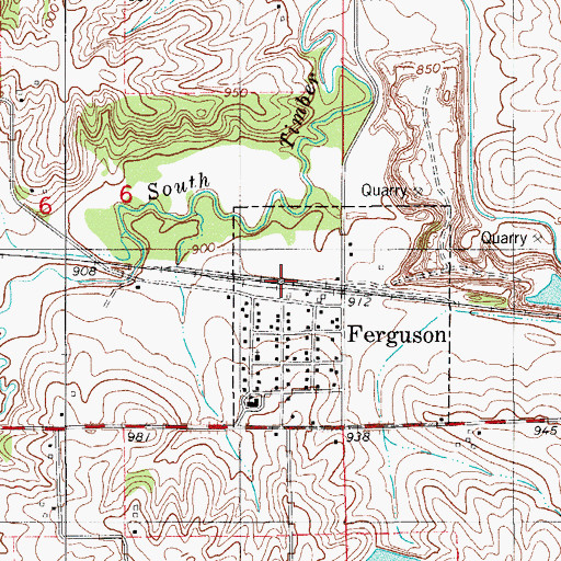 Topographic Map of Ferguson (historical), IA