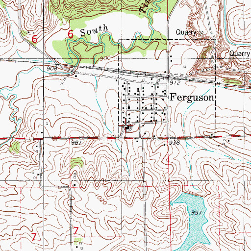 Topographic Map of Ferguson Elementary School, IA