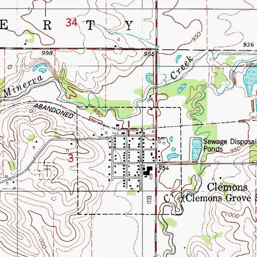Topographic Map of Clemons (historical), IA