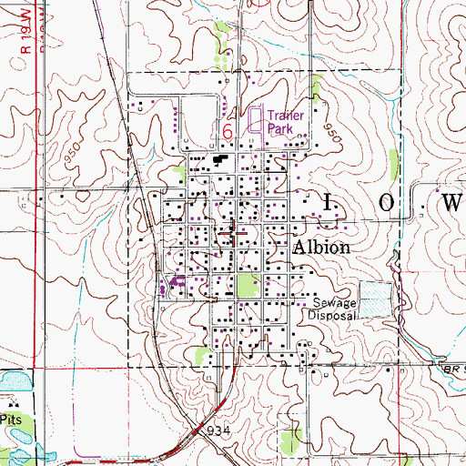 Topographic Map of Albion Town Hall, IA