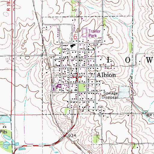 Topographic Map of Albion Municipal Library, IA