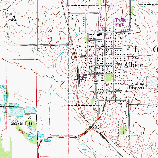 Topographic Map of Albion, IA