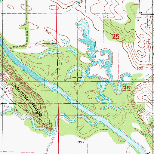 Topographic Map of Arney Bend Wildlife Area, IA