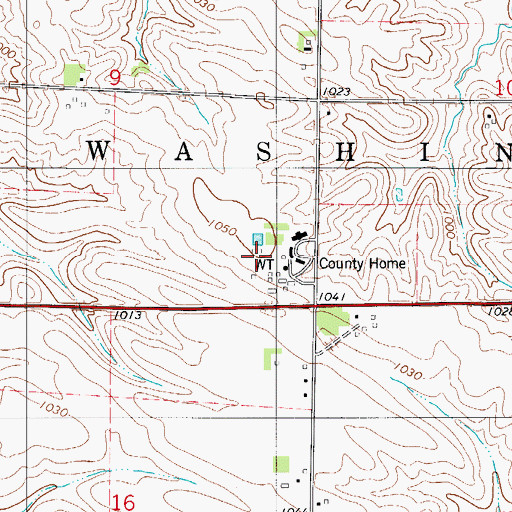 Topographic Map of County Home Cemetery, IA