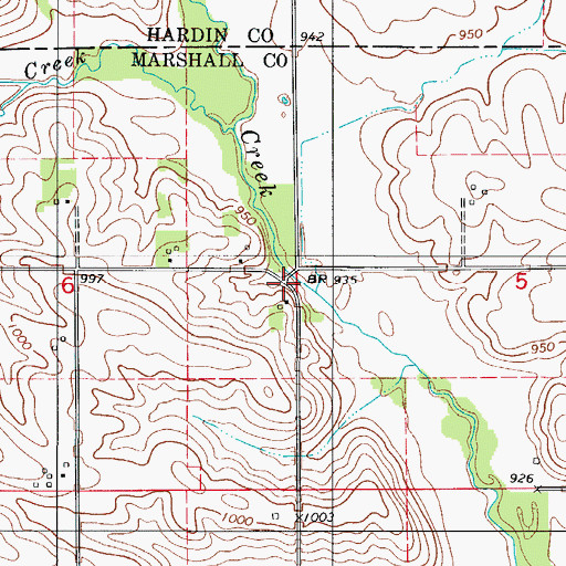 Topographic Map of Honey Creek Bridge, IA
