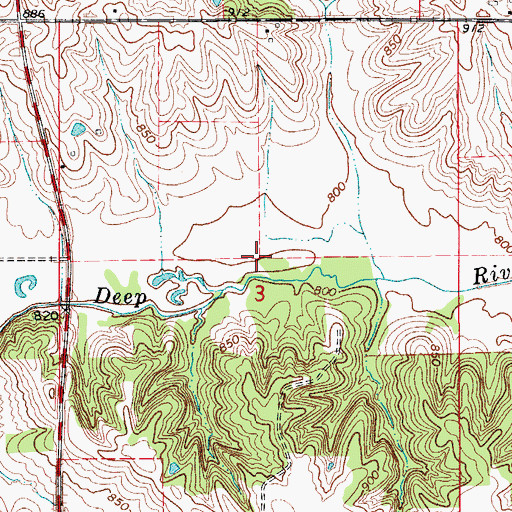 Topographic Map of Deep River Timber Reserve, IA