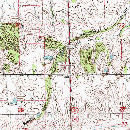 Topographic Map of Lincoln Wildlife Area, IA