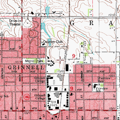 Topographic Map of Rosenbloom Football Field, IA