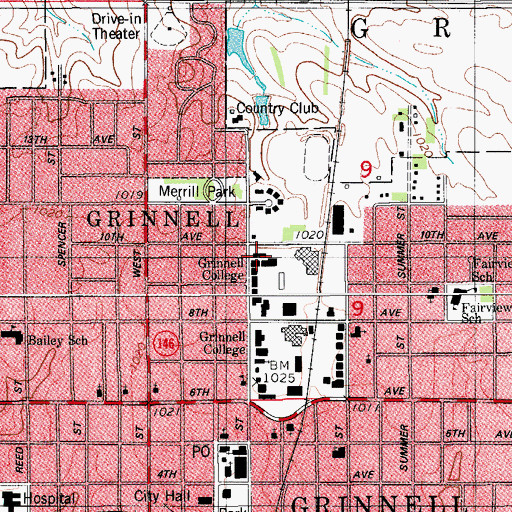 Topographic Map of Norris Residence Hall, IA