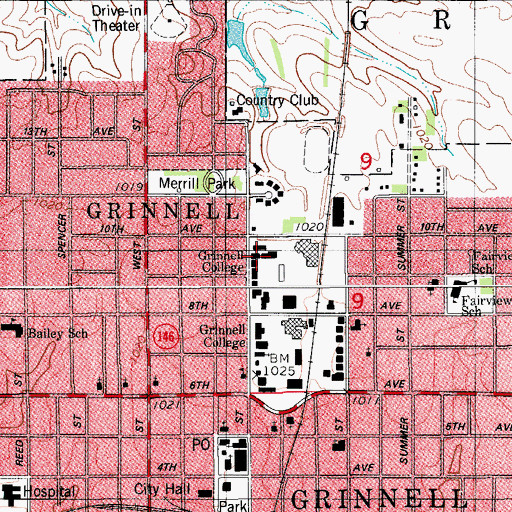 Topographic Map of Dibble Residence Hall, IA