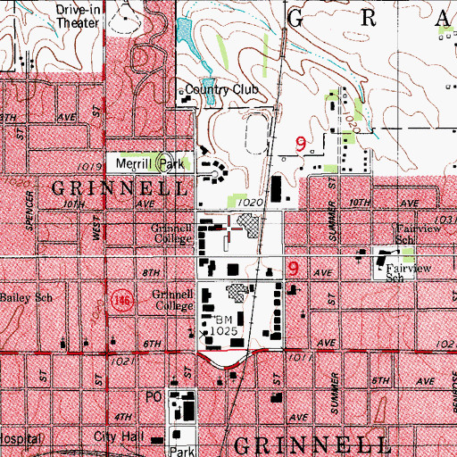 Topographic Map of Harris Center, IA