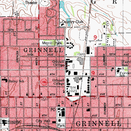 Topographic Map of Rawson Residence Hall, IA