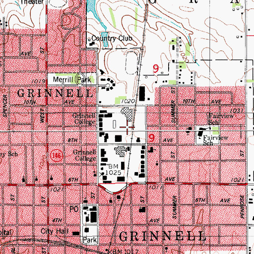 Topographic Map of Ward Field, IA