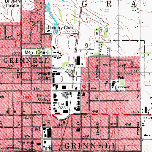 Topographic Map of East Campus Residence Halls, IA