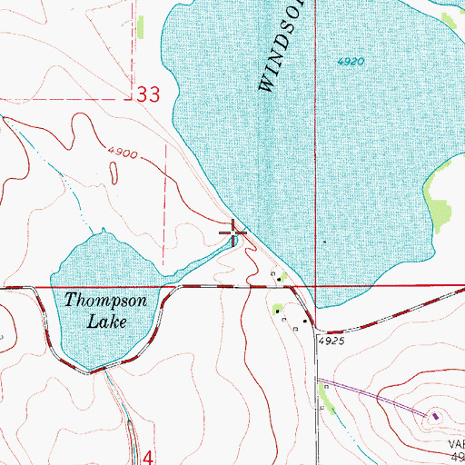 Topographic Map of Windsor Dam, CO
