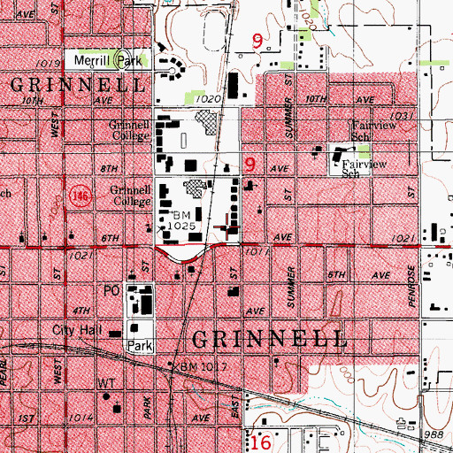 Topographic Map of Mears Cottage, IA