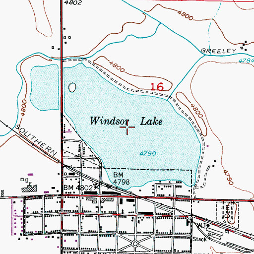 Topographic Map of Windsor Lake Dam, CO